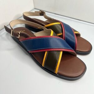 J. Crew Women’s Size 7.5 “Gretchen” Cross Strap Colorblock Sandals